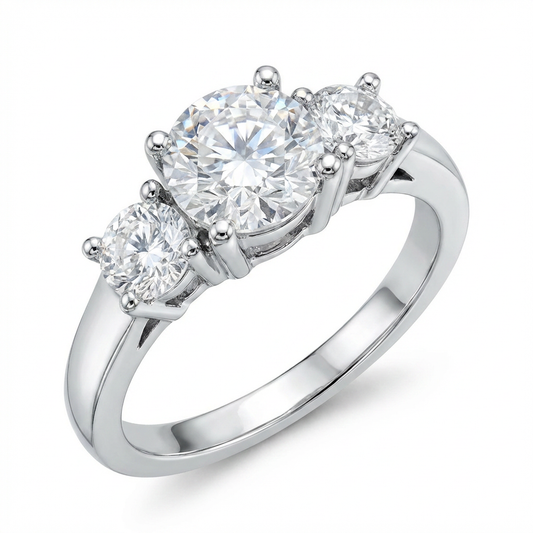 Classic Trilogy Moissanite Ring – 1.0ct