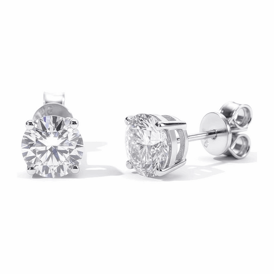 Classic Solitaire 4 Prong Lab Diamond Stud Earrings 0.6ct total