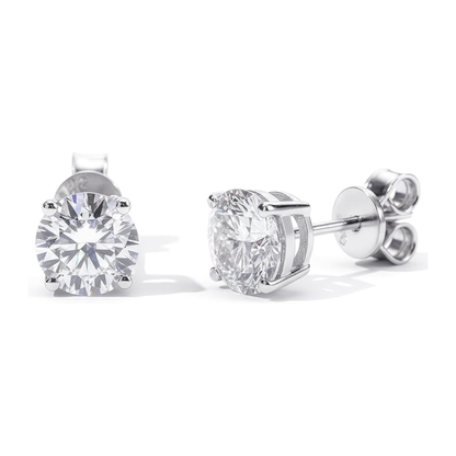 Classic Solitaire  moissanite  Stud Earrings - 4 Prong Setting
