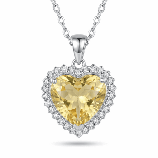 Yellow Heart Halo Necklace – 15.7ct