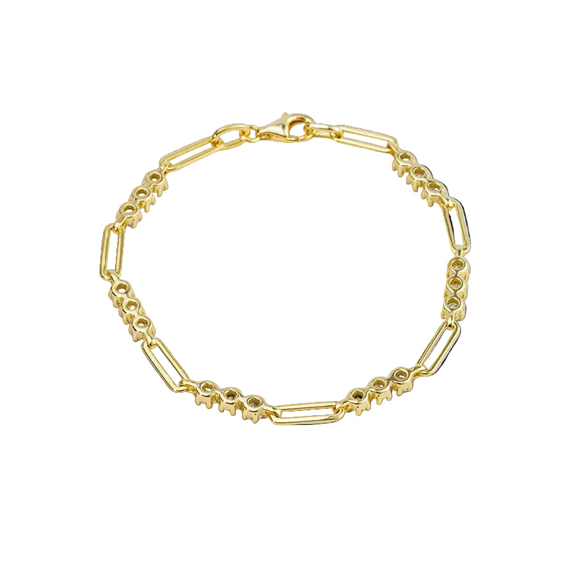 Paperclip Link Bracelet – 2.1ct Total, DEF, 925 Silver