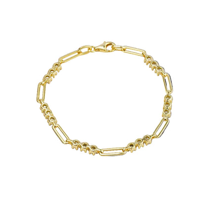 Paperclip Link Bracelet – 2.1ct Total, DEF, 925 Silver