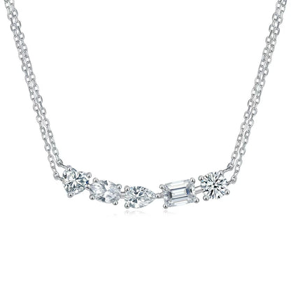 2.50ct Mixed Cut Moissanite Station Necklace