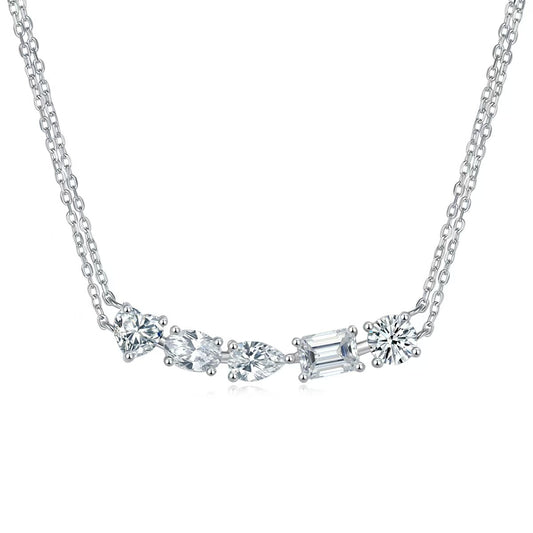 2.50ct Mixed Cut Moissanite Station Necklace