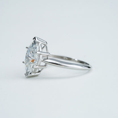 Moissanite Marquise Solitaire Ring – 2.0ct, Sterling Silver