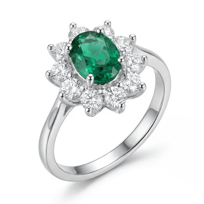 Royal Emerald Halo Ring – 2.0ct Lab-Grown Emerald