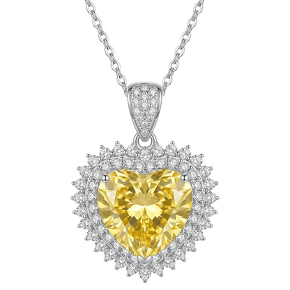 Yellow Heart Halo Necklace – 15.7ct