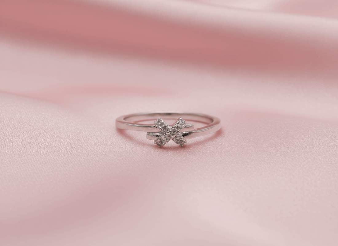 Adjustable moissanite cross ring – sterling silver cluster ring UK – Mara & Co UK