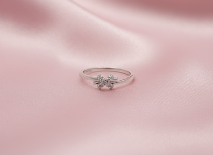 Cross Cluster Ring - Adjustable Moissanite Sterling Silver -  Mara & Co UK