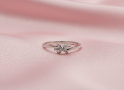 Cross Cluster Ring - Adjustable Moissanite Sterling Silver -  Mara & Co UK