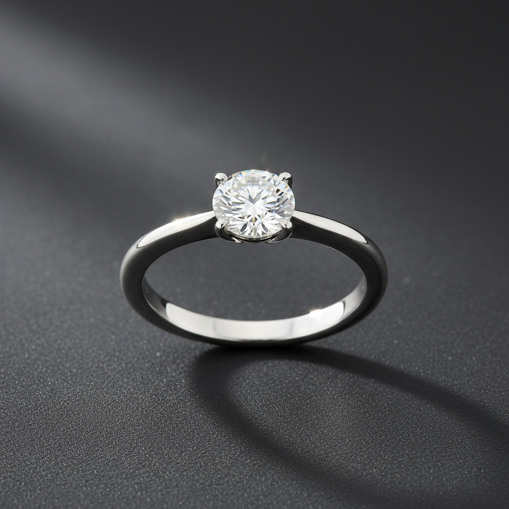 Classic Diamond Solitaire Ring – 1.21ct Round, Platinum