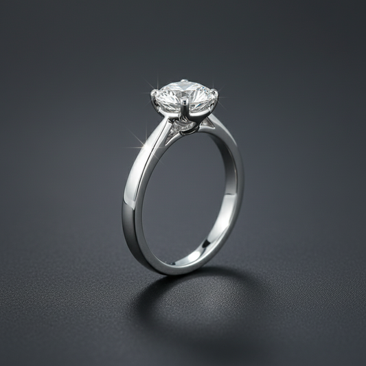 Classic Diamond Solitaire Ring – 1.21ct Round, Platinum