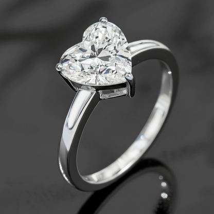 Heart-shaped lab diamond ring – 3ct lab-grown diamond ring 14K white gold – Mara & Co UK