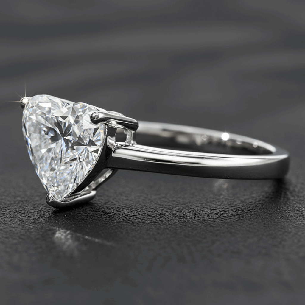 Heart lab diamond engagement ring – 3.01ct lab diamond 14K white gold UK – Mara & Co UK