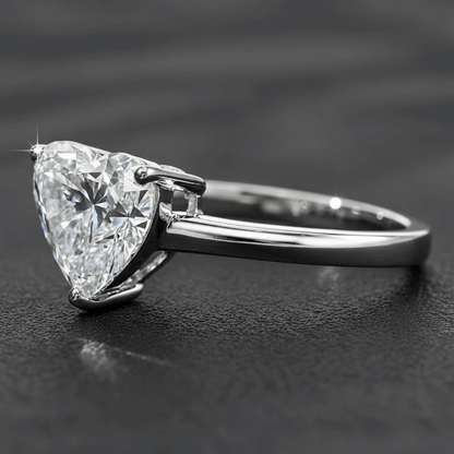 Heart lab diamond engagement ring – 3.01ct lab diamond 14K white gold UK – Mara & Co UK
