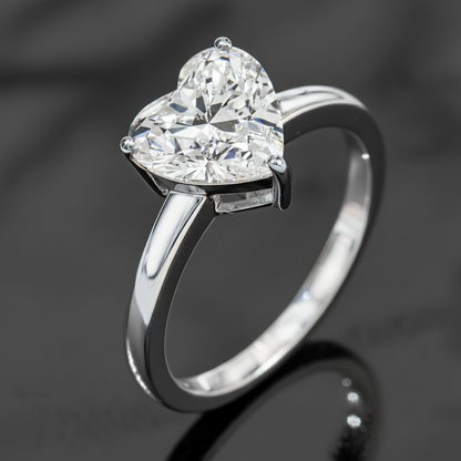 Heart Lab Diamond Ring – 3.01ct, 14K White Gold -  Mara & Co UK