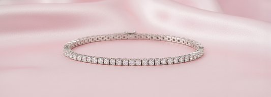 Sterling Silver 4.0mm Moissanite Tennis Bracelet