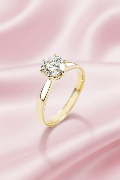 Classic 6 Claw Diamond Solitaire Ring – 1.01ct, 18K Yellow Gold -  Mara & Co UK