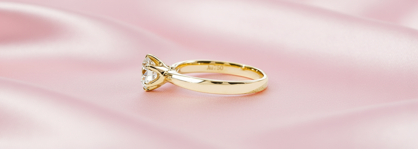 Classic 6 Claw Diamond Solitaire Ring – 1.01ct, 18K Yellow Gold