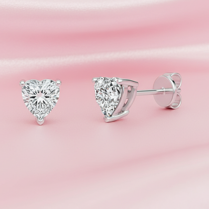 Heart-Shaped Lab-Grown Diamond Stud Earrings -  Mara & Co UK