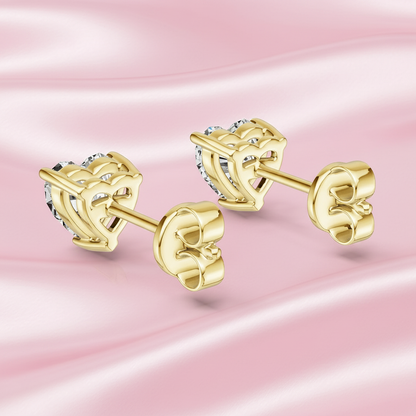 Heart-Shaped Lab-Grown Diamond Stud Earrings -  Mara & Co UK