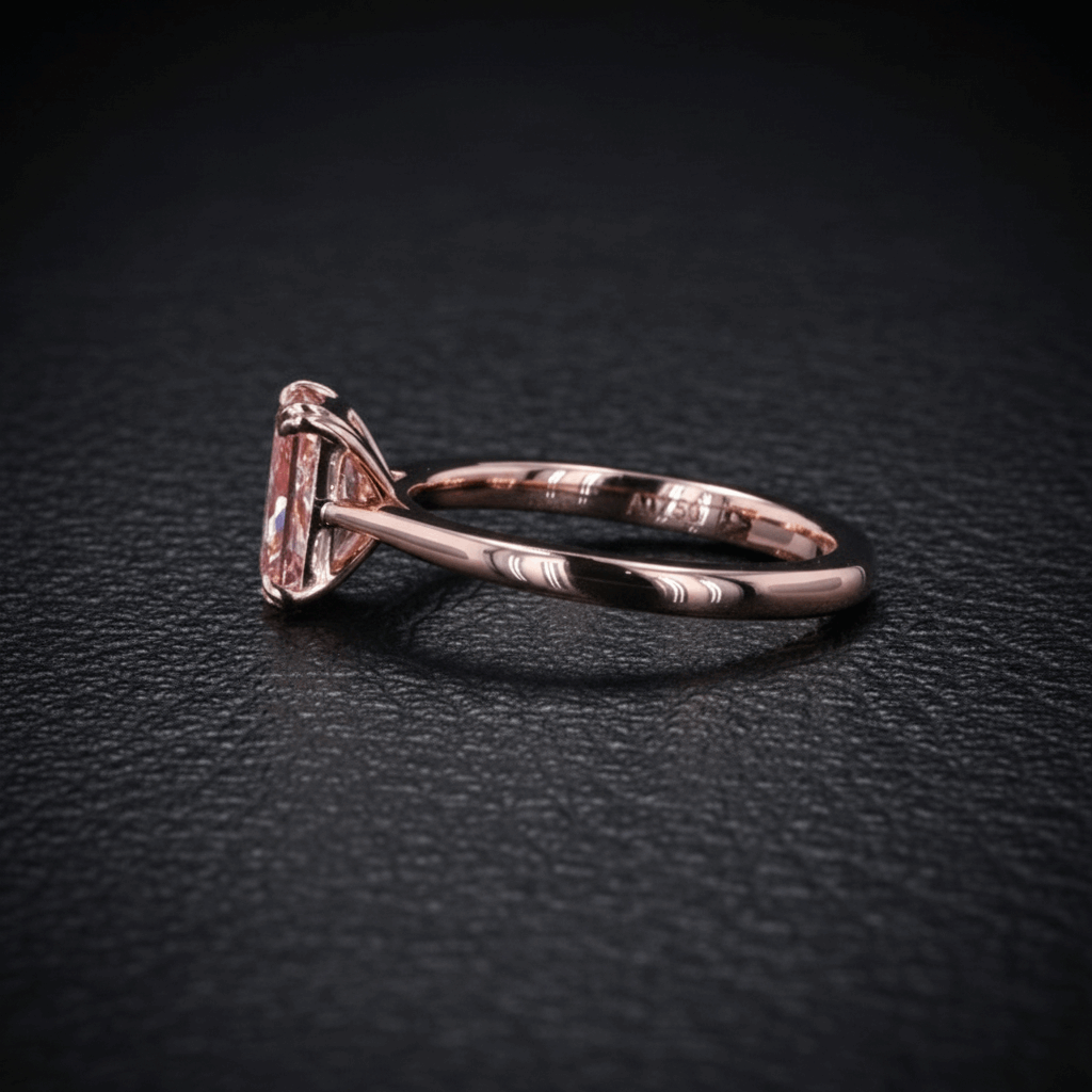 Radiant Pink Lab-Grown Diamond Solitaire Ring – 1.14ct, 18K Rose Gold -  Mara & Co UK