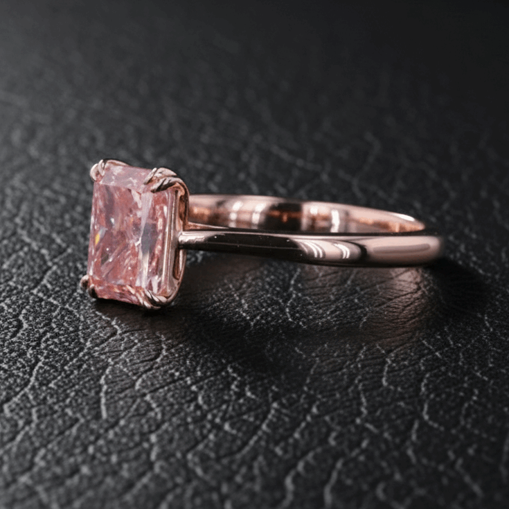 Radiant Pink Lab-Grown Diamond Solitaire Ring – 1.14ct, 18K Rose Gold -  Mara & Co UK