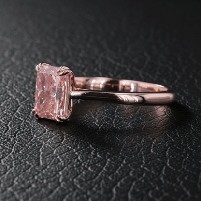 Radiant Pink Lab-Grown Diamond Solitaire Ring – 1.14ct, 18K Rose Gold -  Mara & Co UK