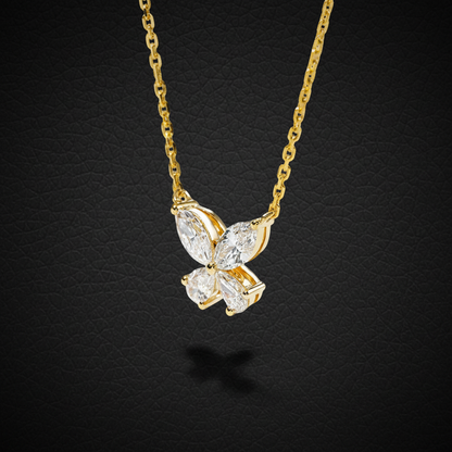 Diamond Butterfly Necklace Lab-Grown  – 1.96ct, 18K Yellow Gold -  Mara & Co UK