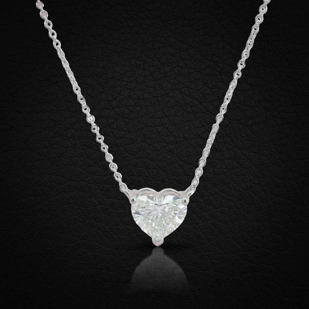 Heart Lab-Grown Diamond Necklace – 1.02ct, 10K White Gold -  Mara & Co UK