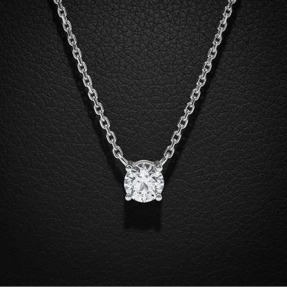 Classic Lab-Grown Diamond Solitaire Necklace – 0.54ct, 18K White Gold -  Mara & Co UK