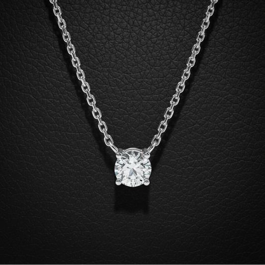 Classic Lab-Grown Diamond Solitaire Necklace – 0.54ct, 18K White Gold