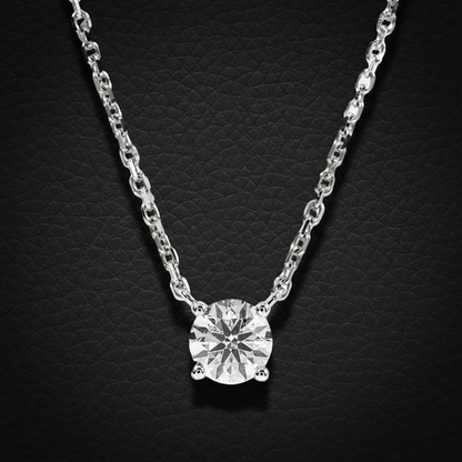 Classic Lab-Grown Diamond Solitaire Necklace – 0.54ct, 18K White Gold -  Mara & Co UK