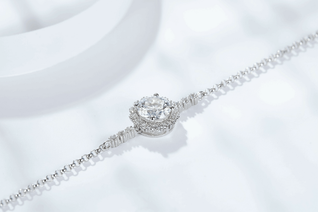 Radiance Halo Moissanite Bracelet – 1.0ct -  Mara & Co UK