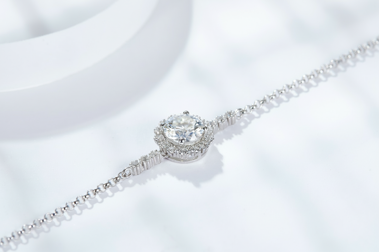 Radiance Halo Moissanite Bracelet – 1.0ct -  Mara & Co UK