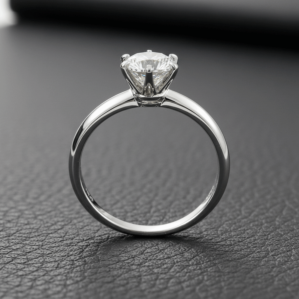 lab diamond solitaire engagement ring 2.0ct DEF VS 18K white gold UK – side profile