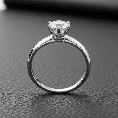 lab diamond solitaire engagement ring 2.0ct DEF VS 18K white gold UK – side profile
