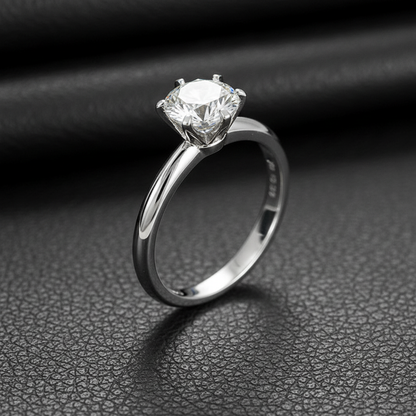lab diamond solitaire engagement ring 2.0ct DEF VS 18K white gold UK – angled view