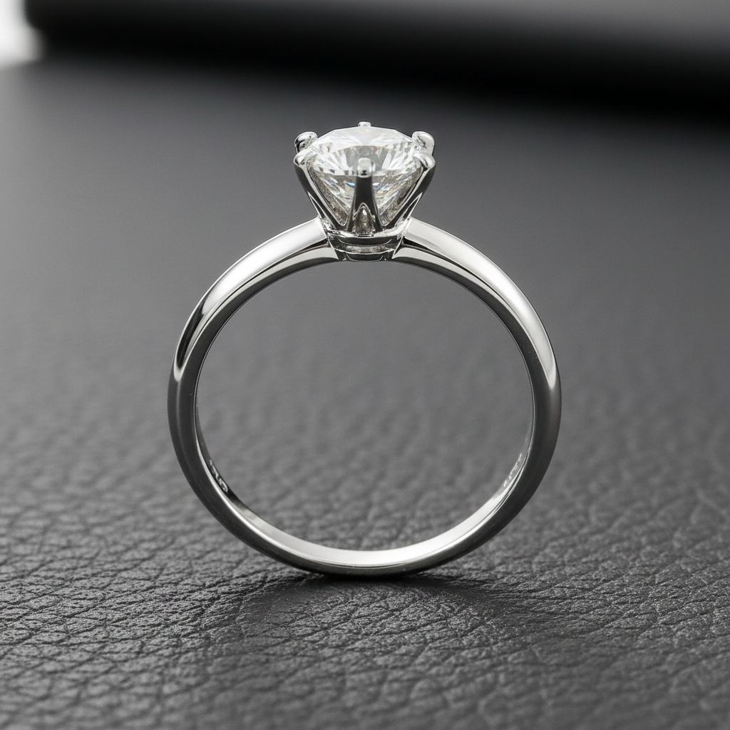 lab diamond solitaire engagement ring 2.0ct DEF VS 18K white gold UK – side profile