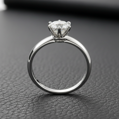 lab diamond solitaire engagement ring 2.0ct DEF VS 18K white gold UK – side profile