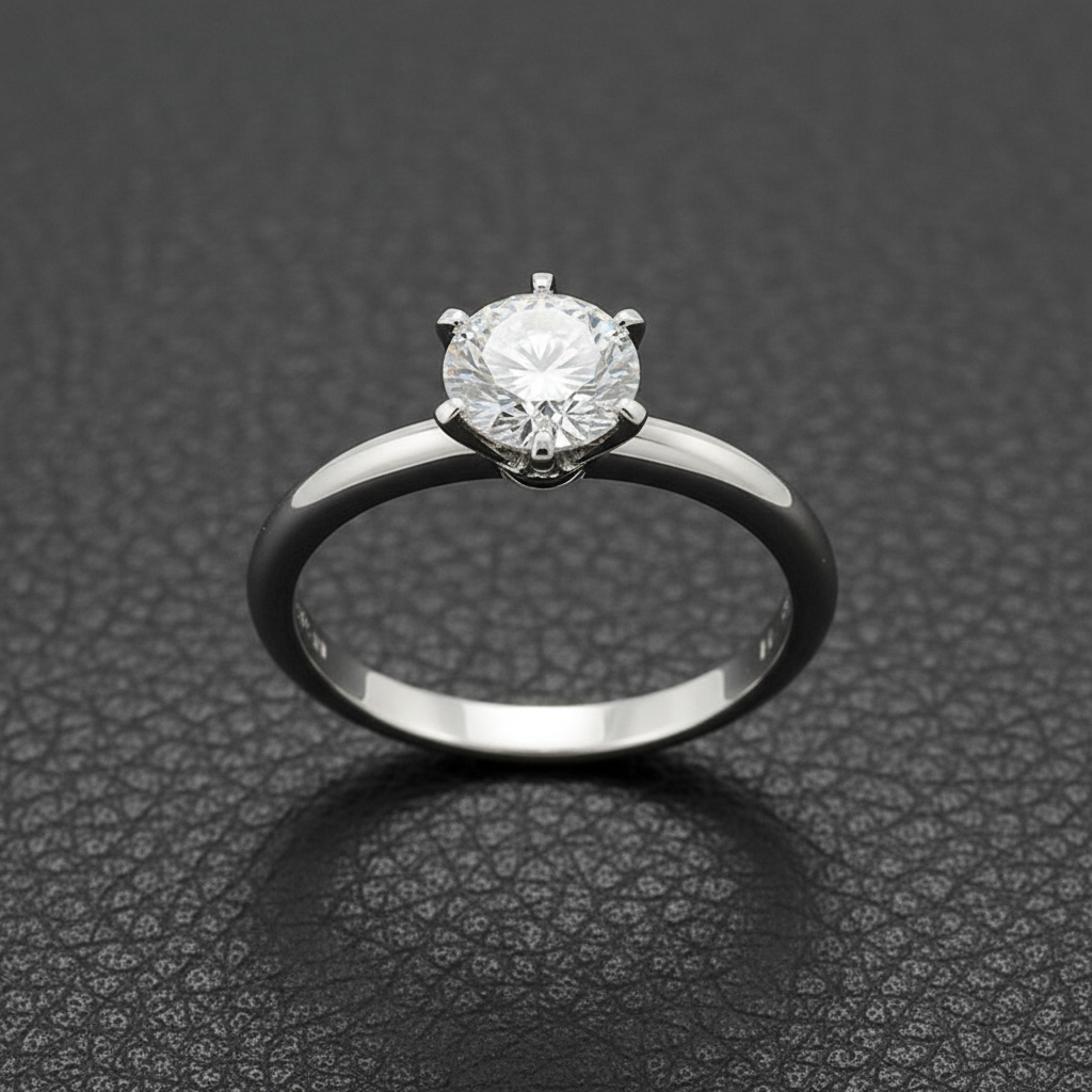 lab diamond solitaire engagement ring 2.0ct DEF VS 18K white gold UK – top view