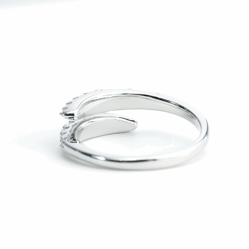 Open Front Moissanite Wrap Ring