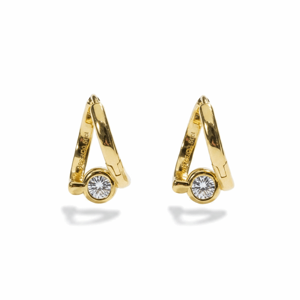 Moissanite Huggie Hoop Earrings – 1.0ct Total 925 Sterling Silver