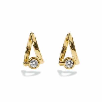 Moissanite Huggie Hoop Earrings – 1.0ct Total 925 Sterling Silver