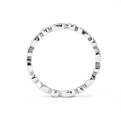 Marquise & Dot Moissanite Full Eternity Band - White Gold Plated 925 Silver