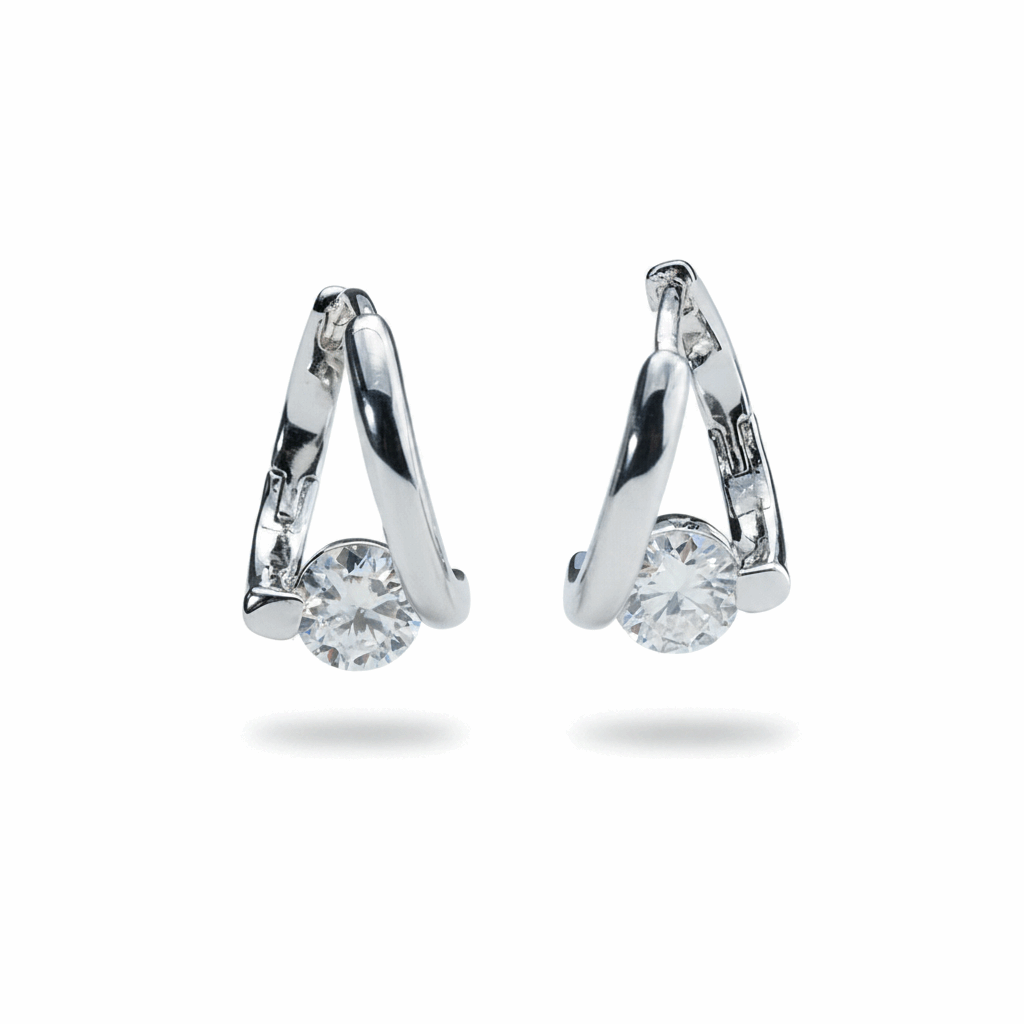 Moissanite Huggie Hoop Earrings – 1.0ct Total 925 Sterling Silver