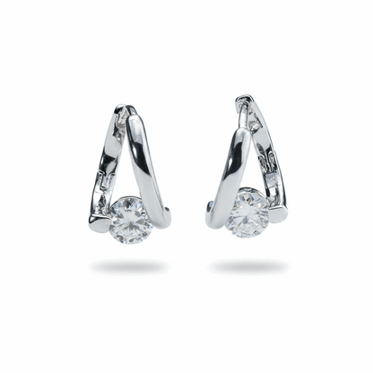 Moissanite Huggie Hoop Earrings – 1.0ct Total 925 Sterling Silver