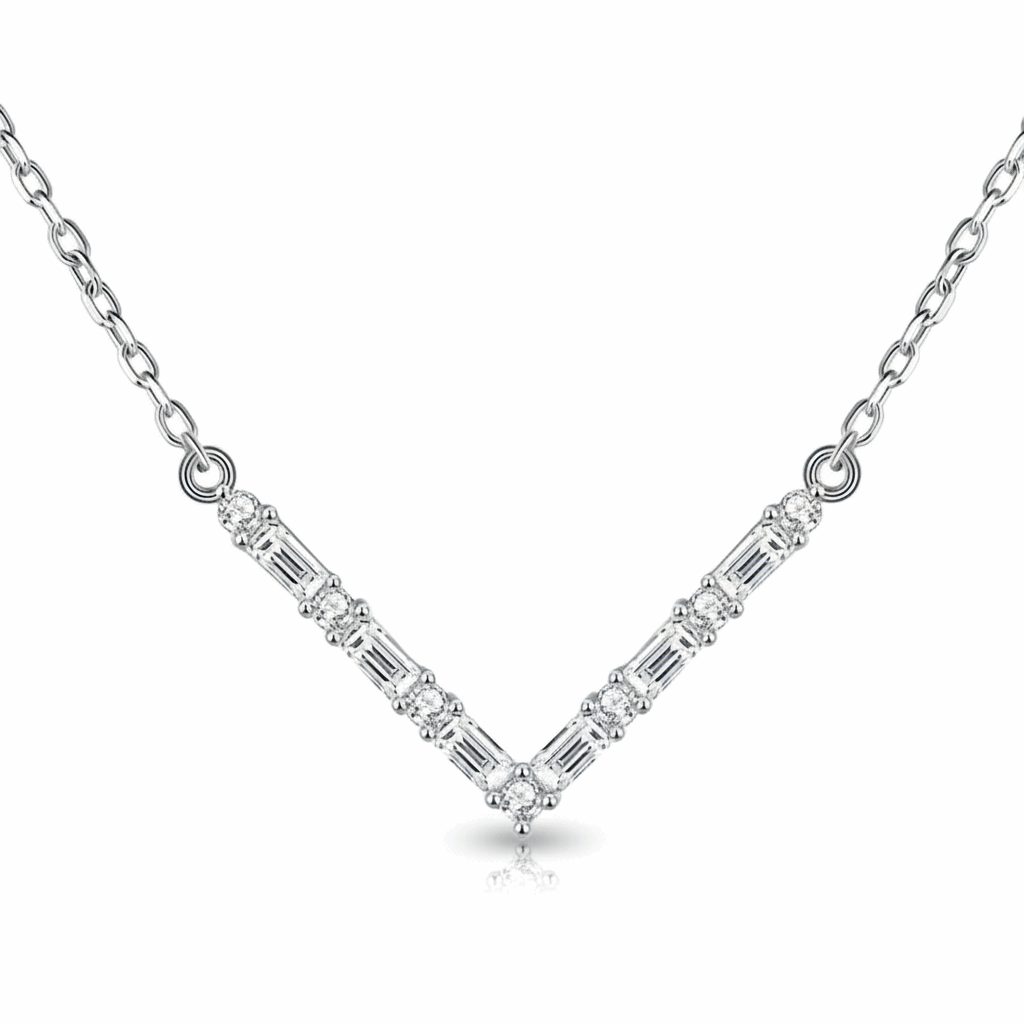 Moissanite V Bar Necklace