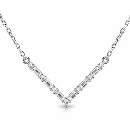 Moissanite V Bar Necklace