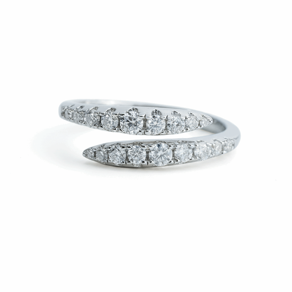 Open Front Moissanite Wrap Ring